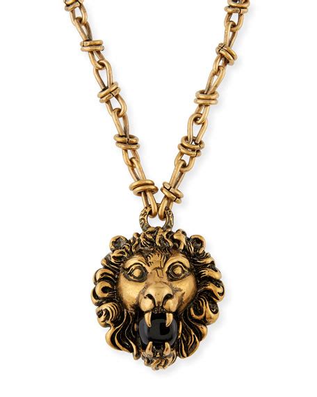 gucci lion head necklace free shipping|gucci lion necklace for sale.